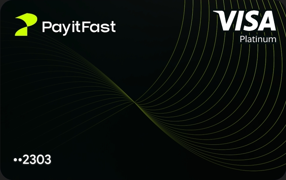 Front view of the PayitFast card