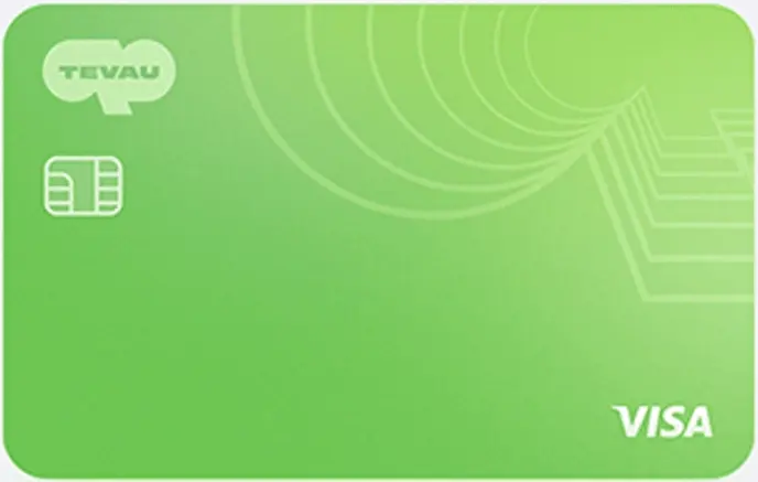 Front view of the Tevau Card card